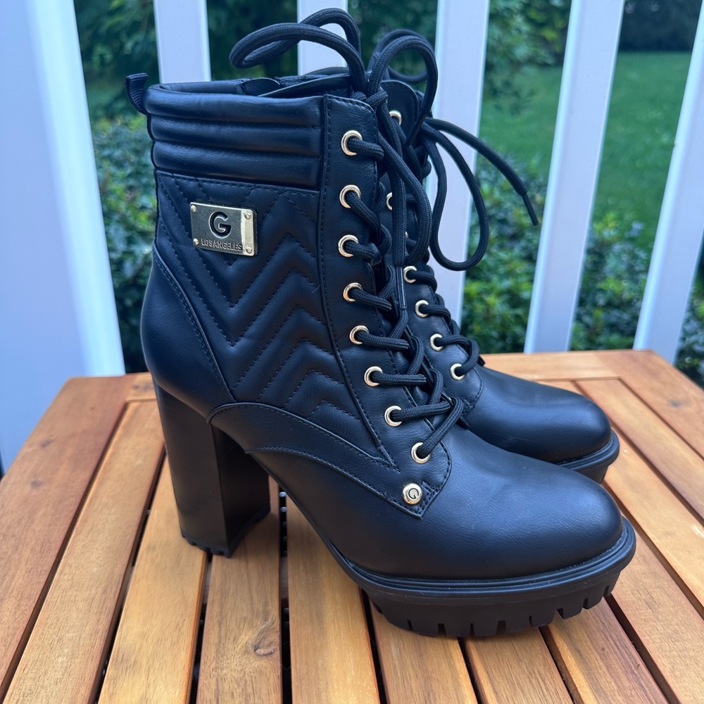 G by Guess Black Lace Up Boots